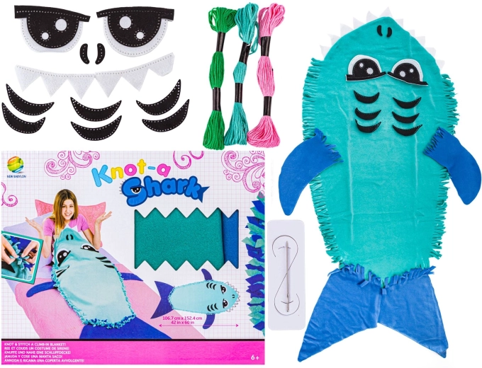 Creatieve naaikit DIY pluche slaapzak en deken haai