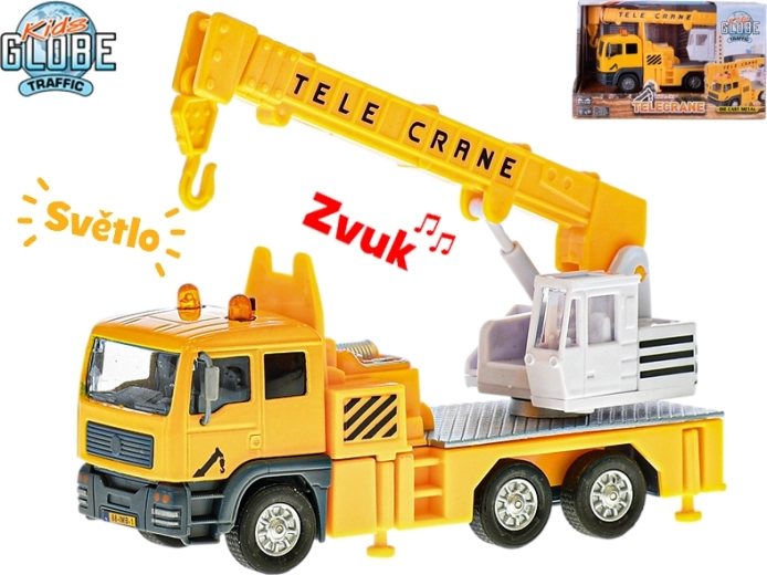 Kids Globe Traffic kraan met licht en geluid 15 cm