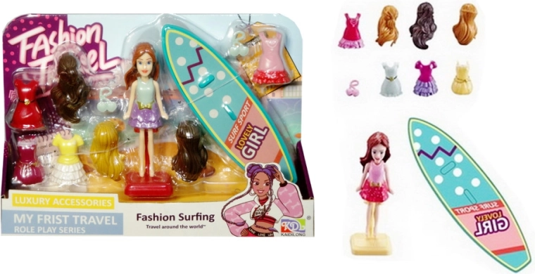 Mini-pop met windsurfboard en accessoires - 1 stuk