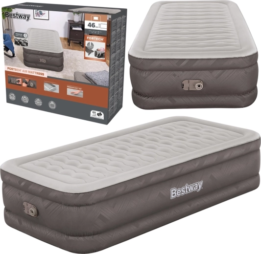 Bestway Fortech eenpersoons luchtmatras met ingebouwde elektrische pomp 191 × 97 × 46 cm