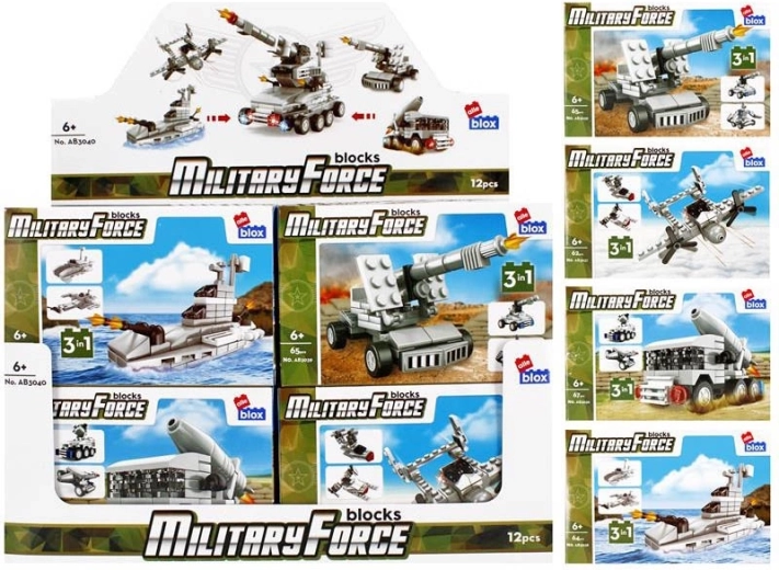 Bouwset militaire techniek 3-in-1 – 4 varianten (6+)