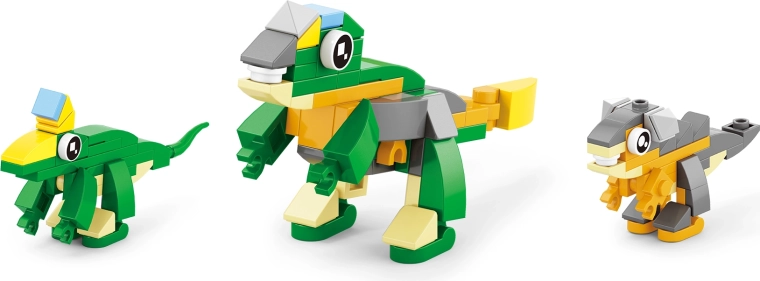 Tot 12 verschillende dinosaurussen uit één set