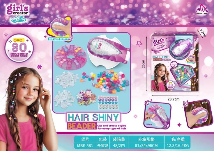 Haarstyling set met handmatig apparaat en accessoires
