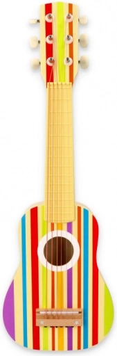 Regenboog houten gitaar voor kinderen