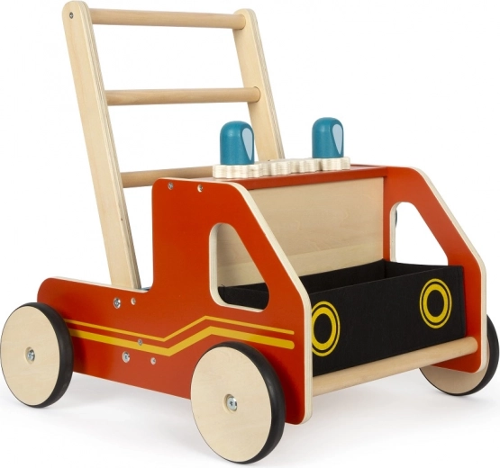 SMALL FOOT houten loopwagen brandweer
