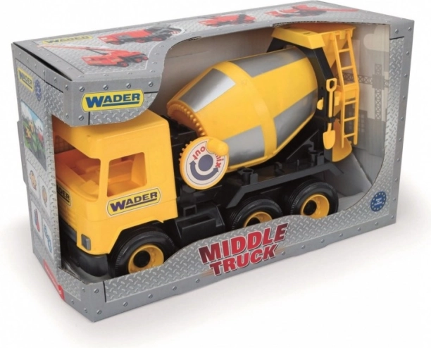 Gele Betonnen-Mixer Speelgoedmiddelgrote Truck