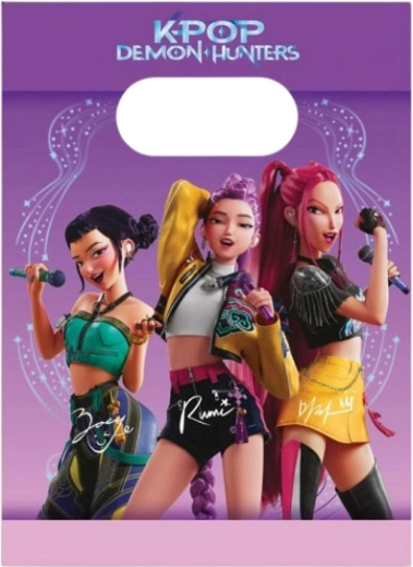 Cadeaupapieren tasjes K‑Pop Demon Hunters (4 stuks)