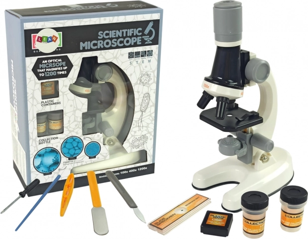 Educatieve microscoopset voor kinderen, wit