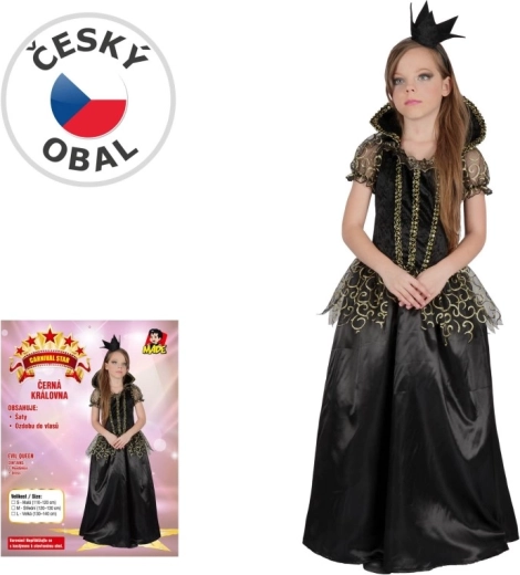 Kinderkostuum van de boze koningin voor carnaval, 120–130 cm
