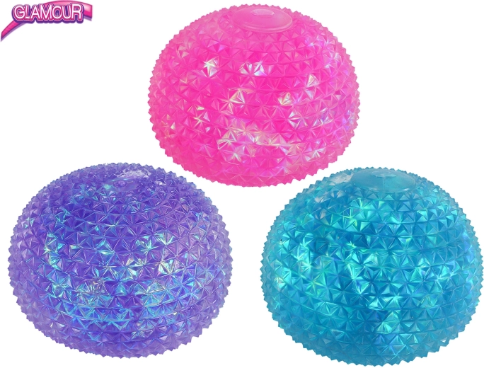 Glamour kristallen stretch antistressbal Sugar 10 cm (6 stuks)