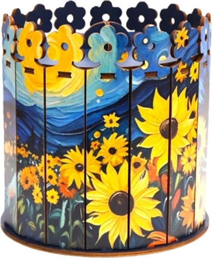 2Kids Toys houten bouwdoos/knutseldoos met zonnebloemen