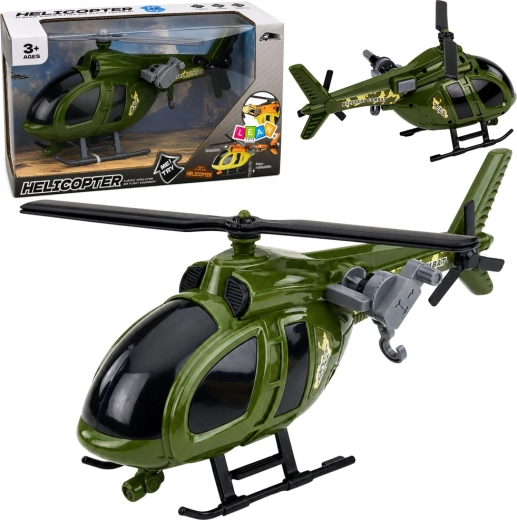 Militaire speelgoedhelikopter met licht en geluid, groen