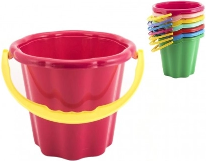 Plastic zandemmer 19 cm assorti 4 kleuren 12 m+