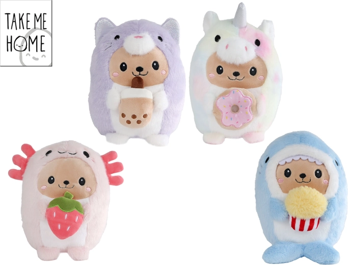 Pluchen kawaii diertje met voedselmotief 23 cm Take Me Home