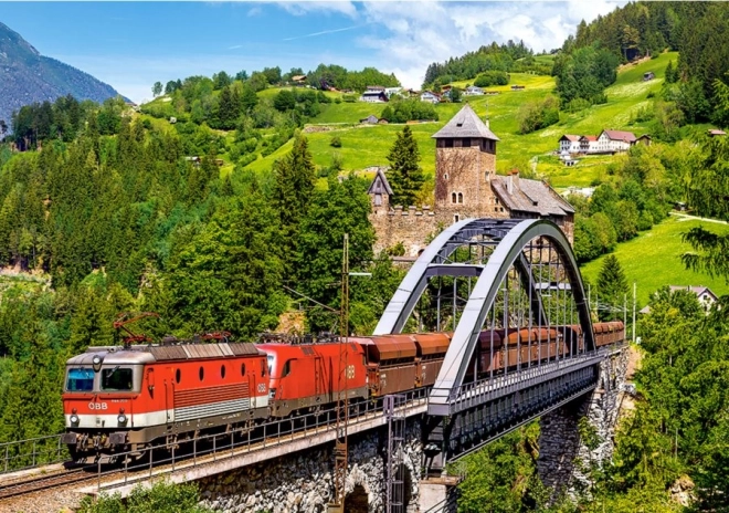Puzzle CASTORLAND Trein op de brug 500 stukjes