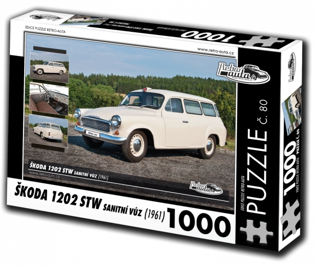 Puzzel retro-auto’s Škoda 1202 STW ambulance 1000 stukjes