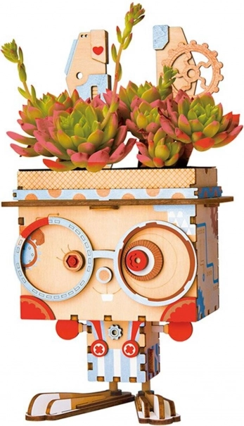 Houten DIY bloempot konijntje ROBOTIME ROLIFE