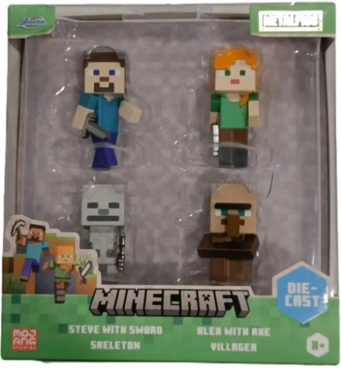 Minecraft metalen figuurtjes 6 cm, set van 4 stuks
