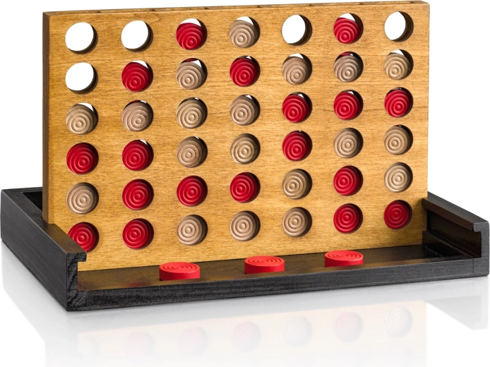 Houten strategiespel 4 op een rij