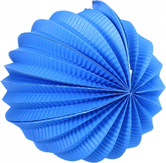 Papieren lampion bol blauw 20 cm