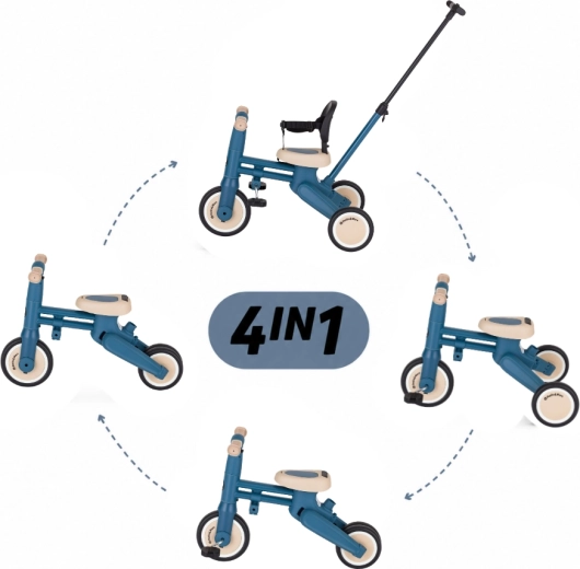 Petite&Mars multifunctionele driewieler 4-in-1 Drift ocean blue