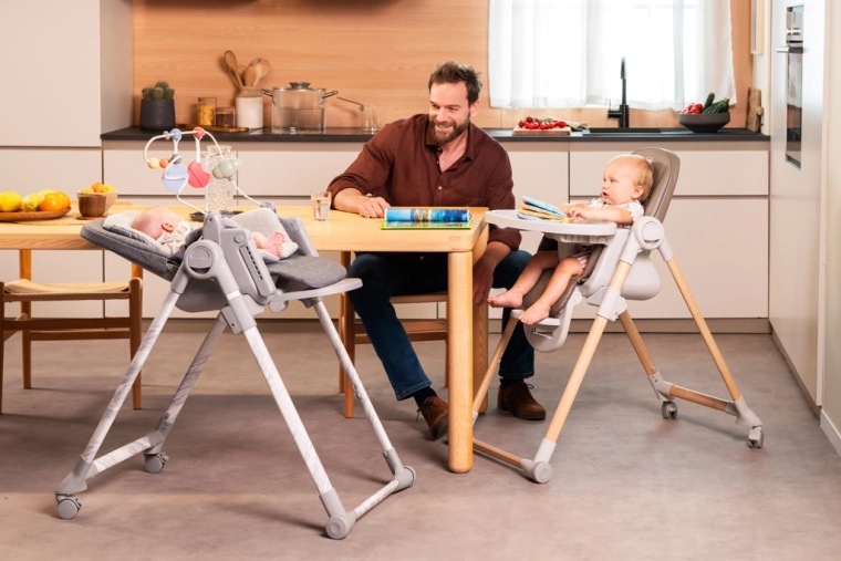 3-in-1: van wip-/ligstand tot stoel aan tafel tot 40 kg