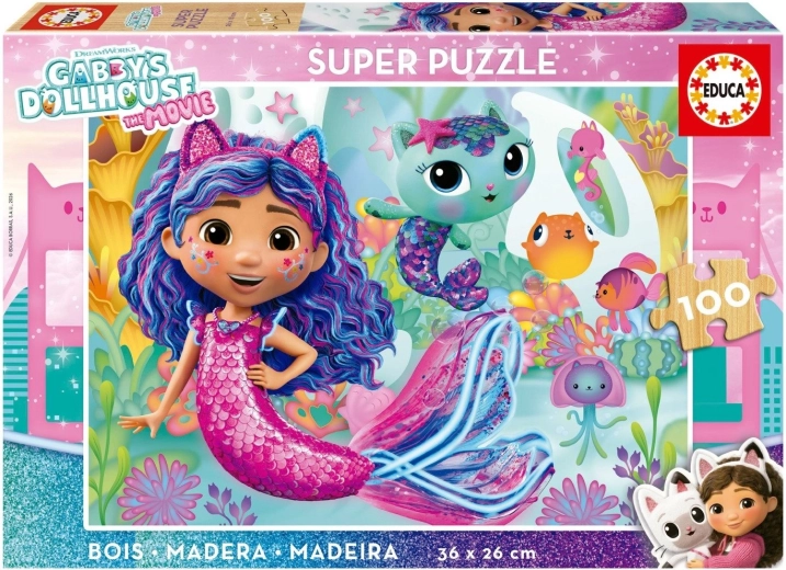 Houten puzzel Gabby's poppenhuis, 100 stukjes