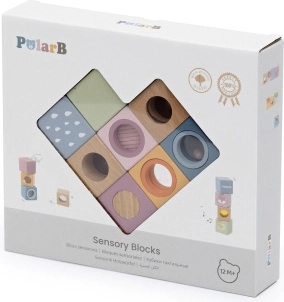 Viga Toys PolarB houten sensorische blokken met effecten - 8 stuks