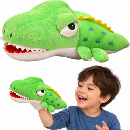 Pluchen Krokodil Handpop Groen 30 cm