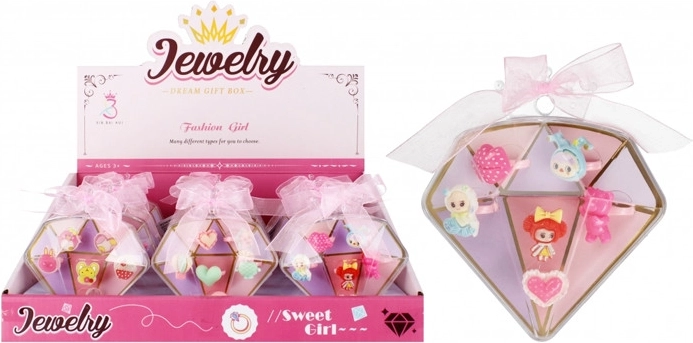 Kinder set ringen met diamantmotief
