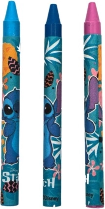 3 gekleurde waskrijtjes in de verpakking