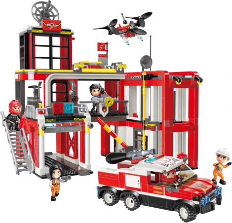 Qman MineCity brandweercentrale – bouwset voor kinderen