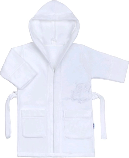 Kinderbadjas New Baby Uiltjes wit