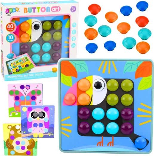 Creatieve mozaïek met paddenstoeltjes – educatieve puzzel voor kinderen