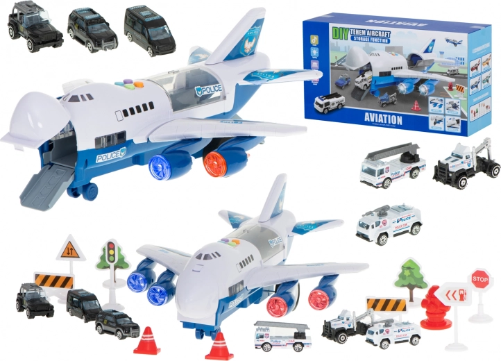 Politie vliegtuig met 6 auto's