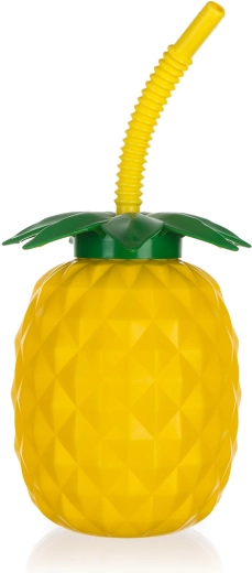 Fles met rietje Pineapple 880 ml kunststof