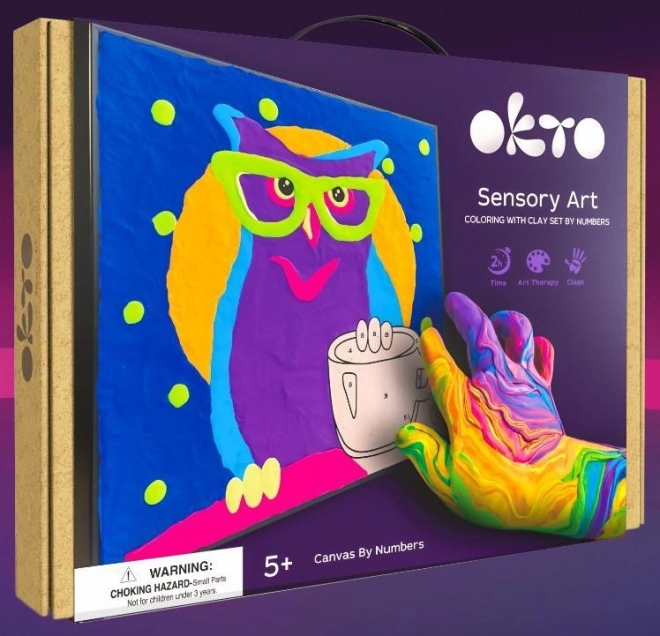 OKTO Uil creatieve set schilderen op canvas 29x29 cm