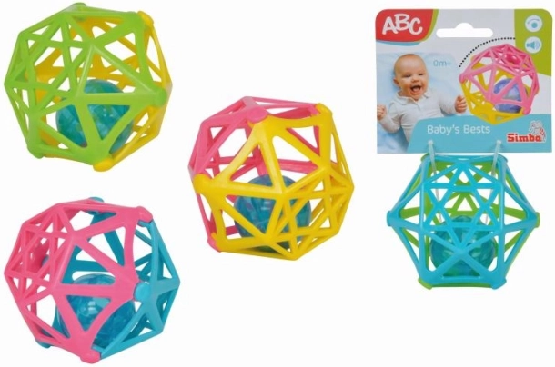 Zachte rammelende bal voor kinderen in vier kleuren