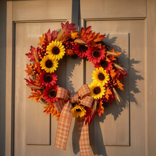 Herfstdecoratie zonnebloemen, 4 stuks