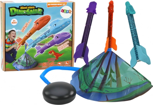 Kinderset met lanceerraket met dinosaurussen