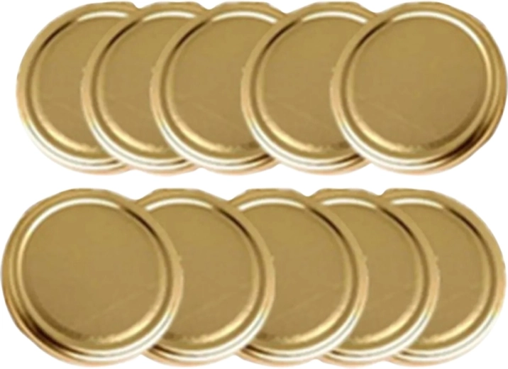Gouden metalen deksel voor weckpotten 82 mm (10 stuks)