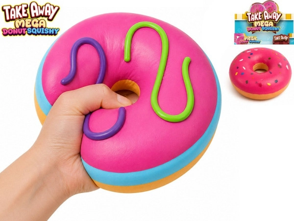 MIKI FUN https://www.mikifun.cz Mega knijpdonut stretch jumbo 16 cm 2 kleuren