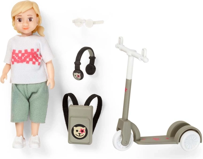 Moderne accessoires: bril, koptelefoon en rugzak