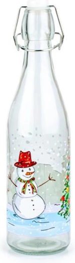 Glazen fles met beugelsluiting TORO 540 ml – sneeuwman