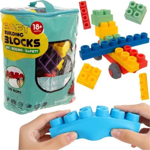 Iso Trade sensorische zachte rubberen blokjes in etui (80 stuks)