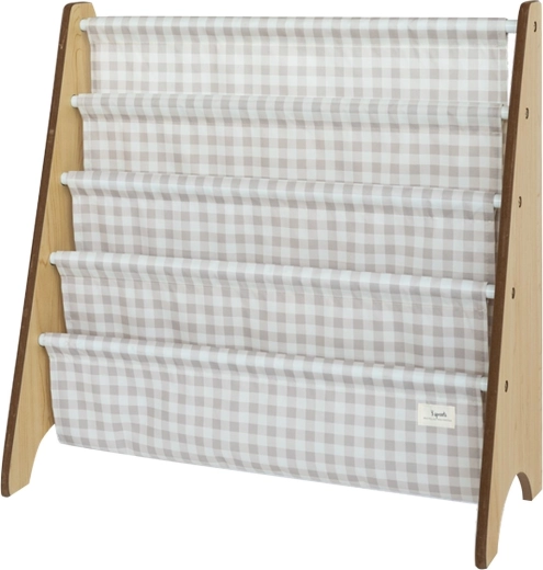 3 Sprouts boekenrek van gerecycled materiaal Gingham/Beige