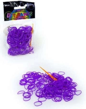 Set van 250 paarse elastiekjes voor het maken van armbanden