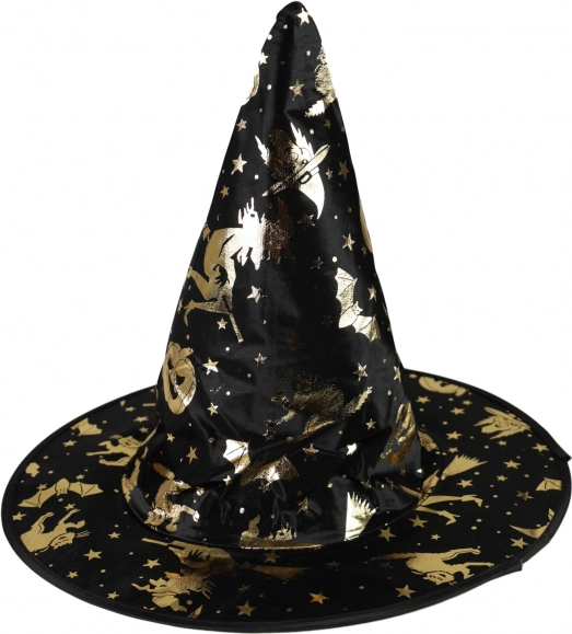 Kinder tovenaarshoed met gouden motieven
