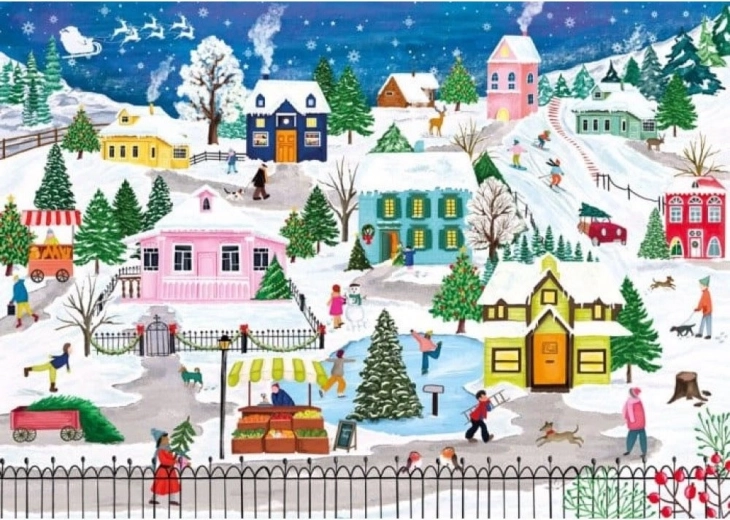 Puzzel Besneeuwde stad 1000 stukjes