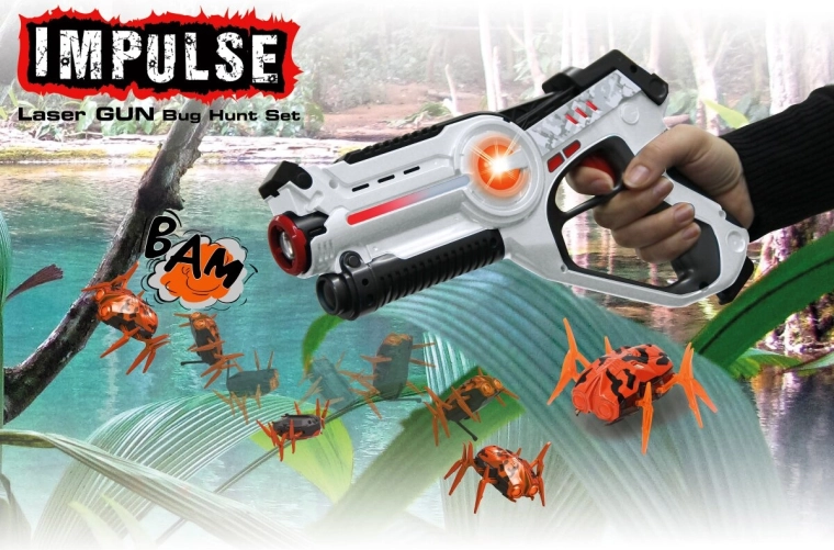Impulse laserpistool Bug Hunt-set wit/oranje